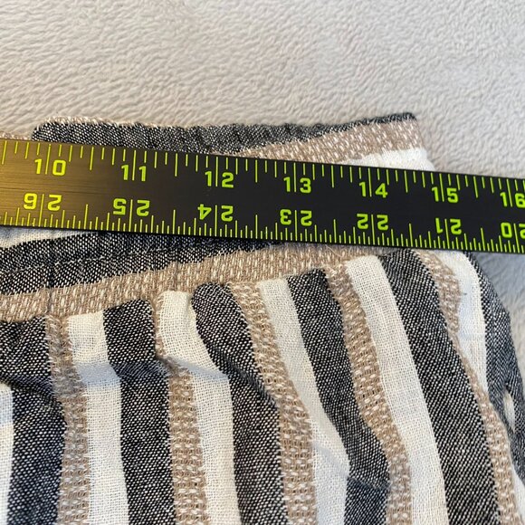 Marissa Olivia Womens Striped Linen & Rayon Blend Casual Pants With Drawstring W - Picture 5 of 9